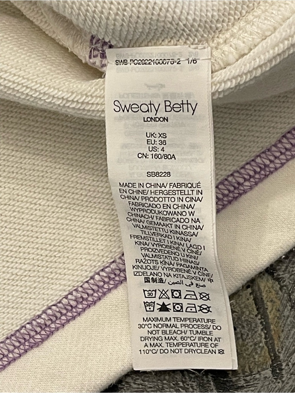 Sweaty Betty Revive Half Zip Sweatshirt SB8228 Size XS /US 4 - Picture 6 of 8